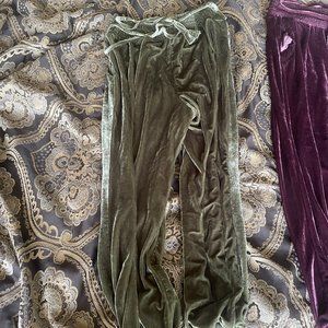 Green velvet joggers